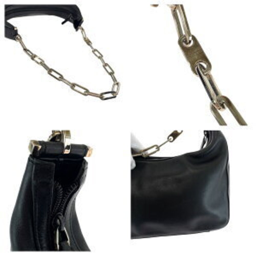 Gucci leather chain bag strap shoulder Hobo black - Picture 5 of 10